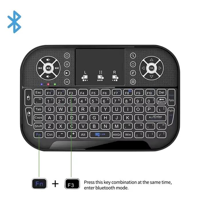 A8 Mini clavier Bluetooth 2.4G double Mode touche portable rétro-éclairé souris pavé tactile télécommande pour Windows Android TV