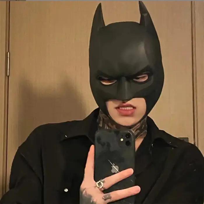 Masque pour hommes Anime chauve-souris masque couvre-chef Latex matériel Cosplay couvre-chef Halloween soirée danse fête adulte mascarade masque Latex