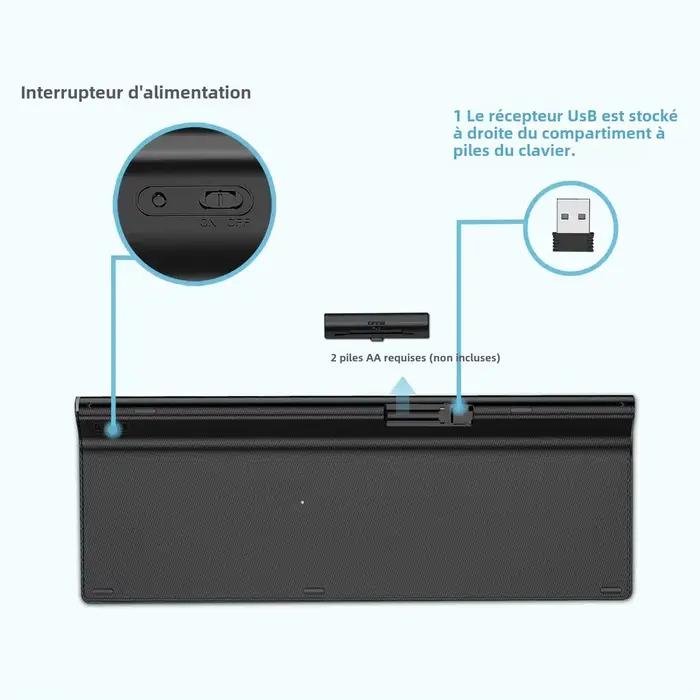 Clavier sans fil portable pleine taille gris USB connexion stable pour ordinateurs portables PC compatible russe US Espagne Italie occasions spéciales