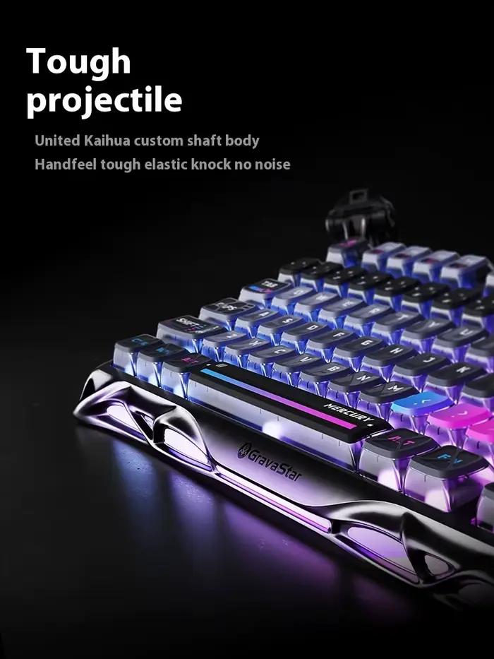 Clavier de jeu mécanique Gravastar Mercury K1 en alliage d'aluminium
