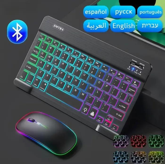 10 pouces rétro-éclairé Bluetooth clavier souris pour IOS Android Windows pour iPad