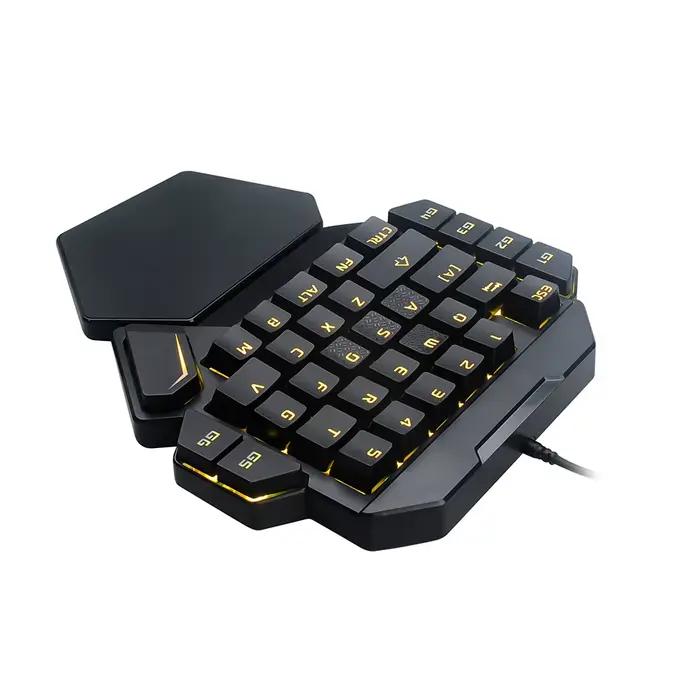 Mini clavier de jeu mécanique à une main K50 rvb rétro-éclairé Portable