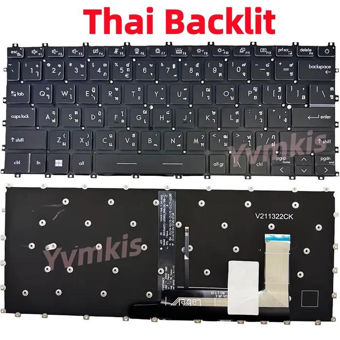 Clavier d'ordinateur portable rétroéclairé US/Russe/Thaïlandais pour MSI Modern 14-C5M 14-C7M MS-14JK