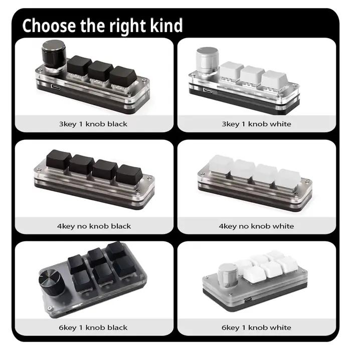 Mini clavier mécanique Macro 3/4/6 touches USB rvb jeu programmation personnalisée