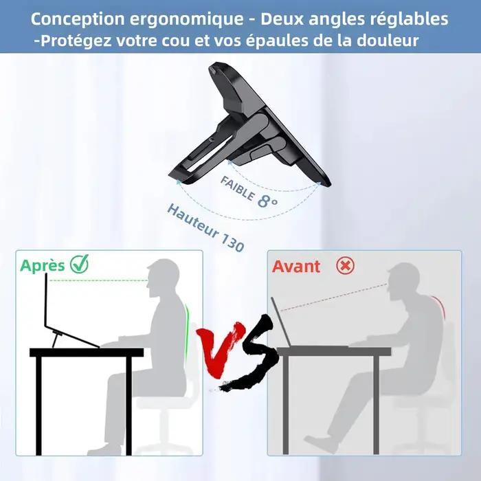 Supports de Clavier Double Angle Inclinable Auto-Adhésifs Compact et Portable Compatible Universellement Ordinateurs Portables Occasions Spéciales Travail Étude Cadeau Idéal