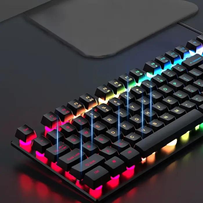 EWEADN Clavier de jeu mécanique filaire 104 touches rétroéclairage rvb