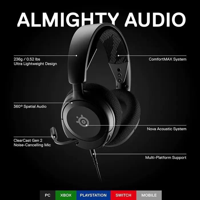 Arctis Nova 1 casque de jeu multisystème pilotes Hi-Fi micro léger antibruit PC