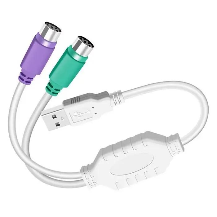 Adaptateur USB mâle vers PS2 femelle ; stable et sans délai ; pour interface souris et clavier