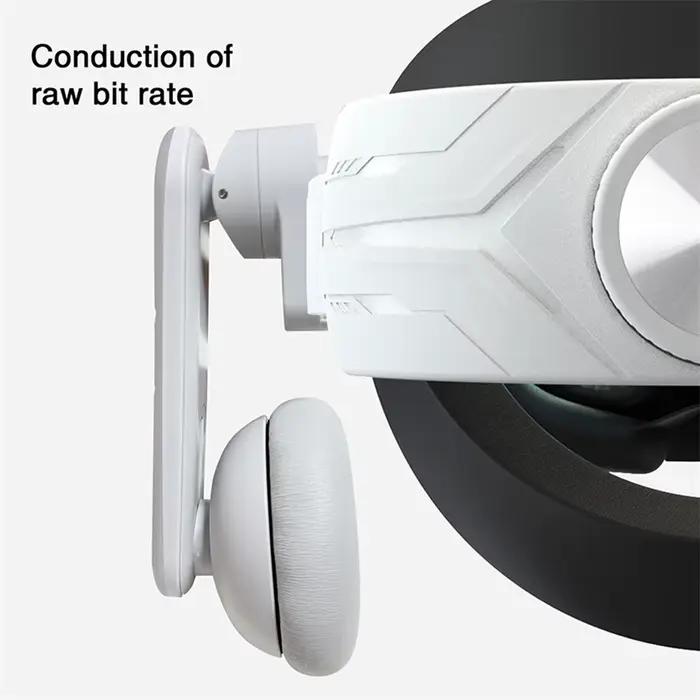 Casque à clipser blanc confortable pour Meta Quest 3 et Quest 2, accessoire d'écouteurs de jeu VR pour expérience immersive et confort optimal occasions spéciales gaming