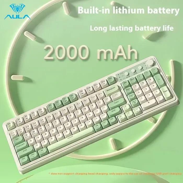 Clavier de jeu AULA S99 ergonomique avec frappe silencieuse 99 touches RVB pour gamer session intense夜晚长时间游戏的理想伴侣:AULA S99游戏键盘,带静音键设计,99键RGB灯光效果,为高强度游戏会话而生