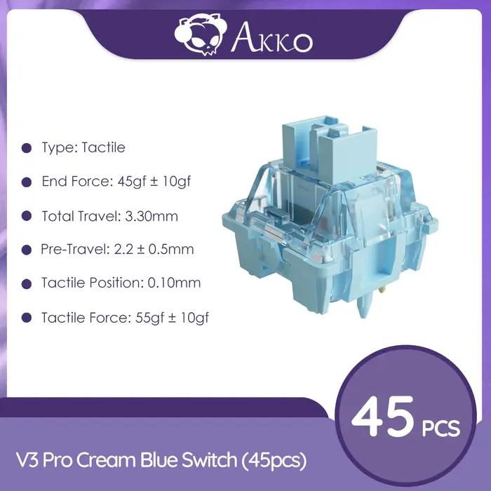 Akko V3 Pro commutateurs interrupteur Tactile/Linéaire pour clavier mécanique 45 pièces Pack remplaçable Outemu Gateron