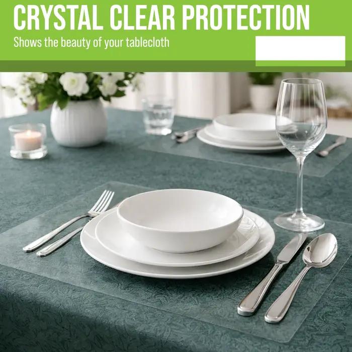 Lot de 4 sets de table en plastique résistants à la chaleur et lavables, sets de table transparents pour table, salle à manger, cuisine, artisanat et revêtement d'étagère