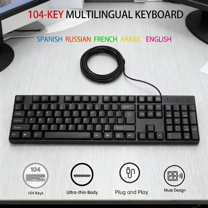 Clavier russe espagnol français arabe clavier 104 touches