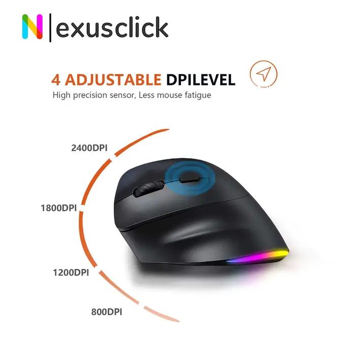 Souris verticale ergonomique sans fil pour gauchers Meetion Mishen