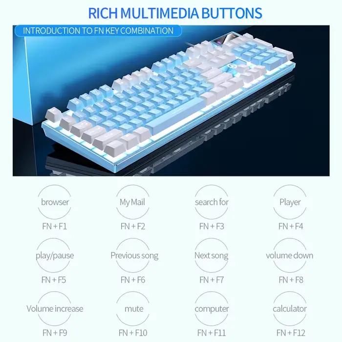Clavier de jeu USB filaire avec rétro-éclairage