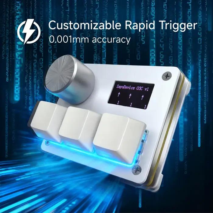 Sayodevice O3C clavier déclencheur rapide Hall commutateurs magnétiques pour OSU géométrie tableau de bord jeux de rythme bricolage touches écran Image lumière RGB