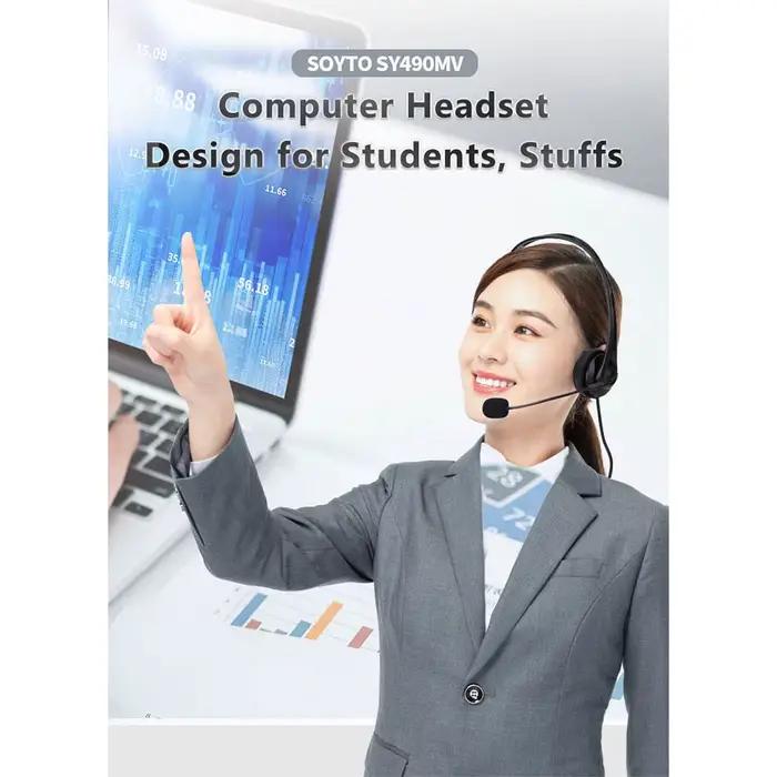 3.5mm/USB casque d'ordinateur avec Microphone antibruit chat réseau enseignement vidéoconférence stéréo filaire