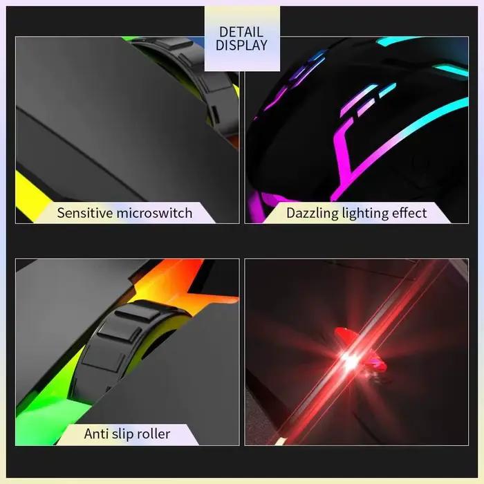 Souris de jeu filaire USB LED