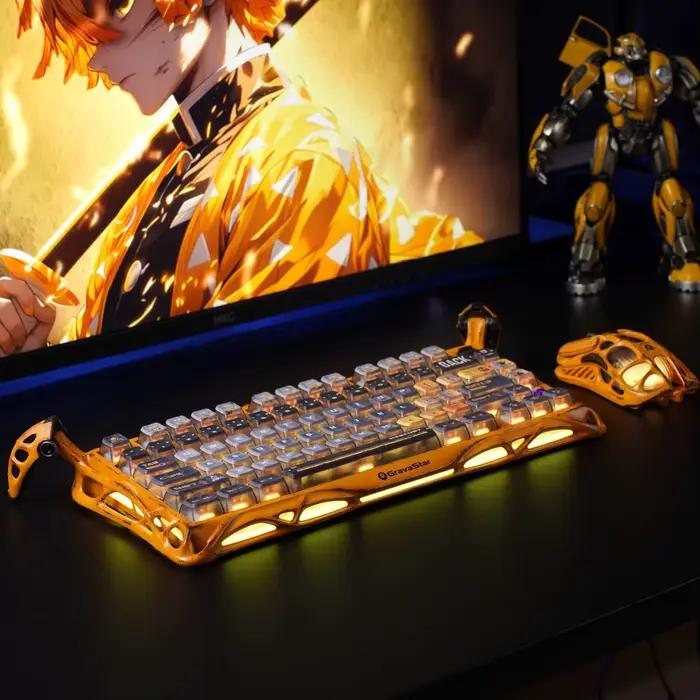 Clavier de jeu mécanique sans fil K1 Pro personnalisable compact avec joints en alliage d'aluminium et éclairage RVB pour gamer occasionnels et professionnels