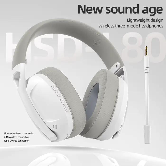 Casque SMAILWOLF L80 Bluetooth sans fil filaire trois modes pour jeu ordinateur portable maison confortable avec microphone pour gamer et communication sociales