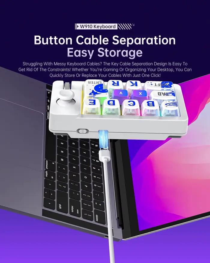 W910 USB/Bluetooth/2.4G filaire/sans fil Programmable clavier de jeu mécanique