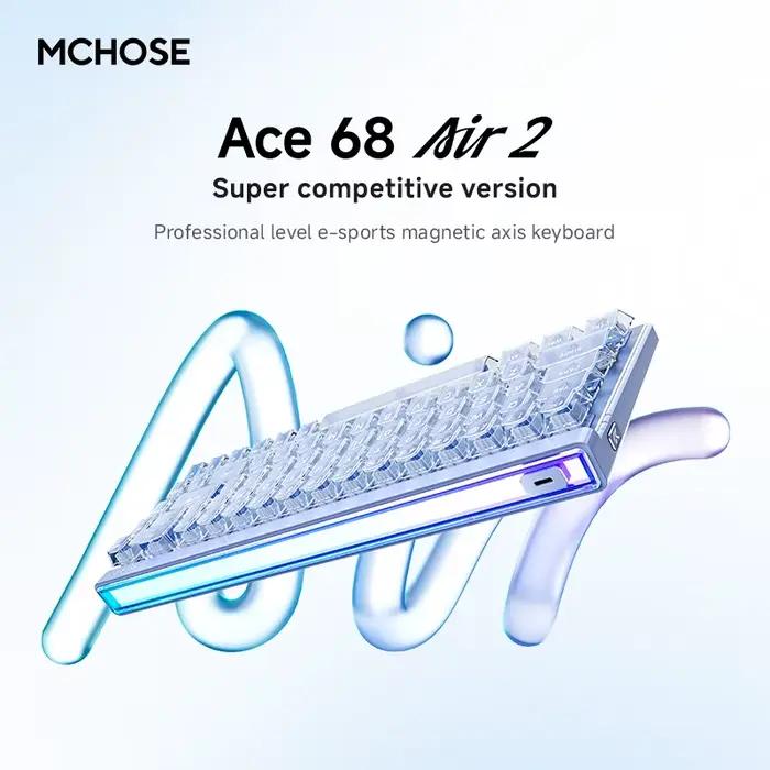 Clavier mécanique magnétique MCHOSE Ace68 Air 2 avec touches transparentes