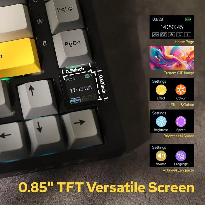 Clavier mécanique sans fil AJAZZ AK820/Pro Bluetooth 5.1 2.4G USB-C filaire