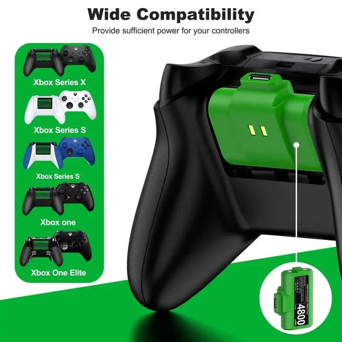 BEBONCOOL 2*4800mWh batterie rechargeable pour manette Xbox One