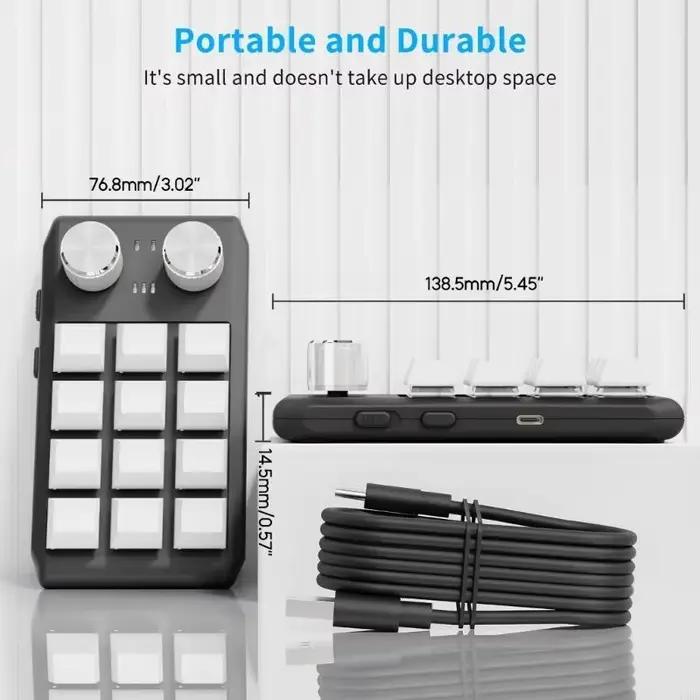 Clavier mécanique Ultra-mince avec 12 touches programmables
