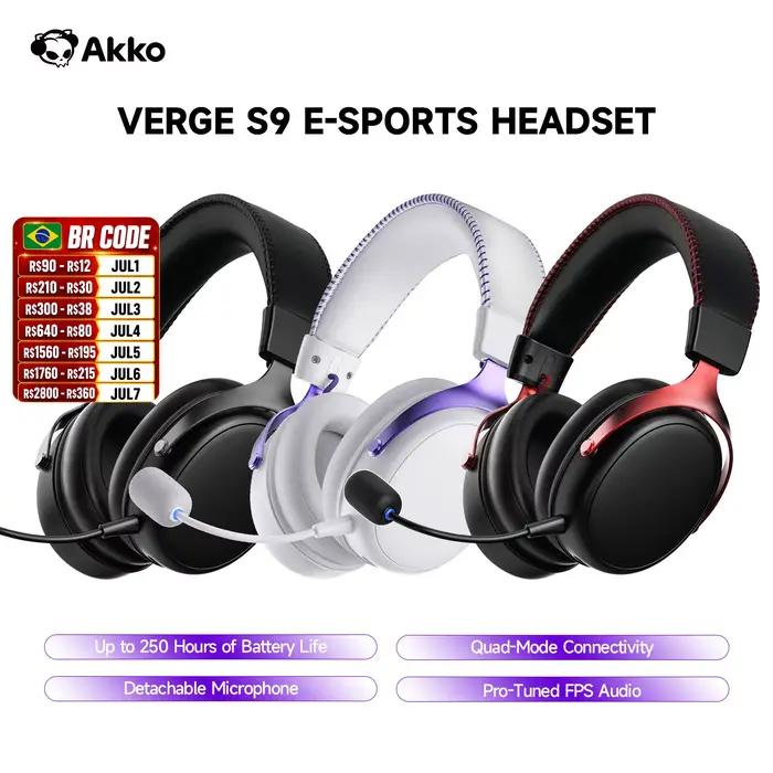 Casque de jeu AKKO Verge S9 E-Sports avec micro