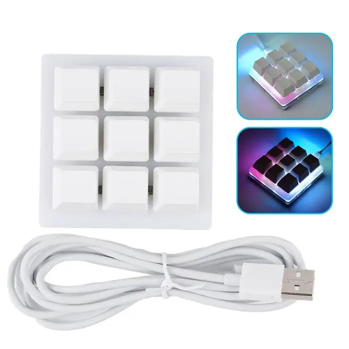 9 touches RGB Macropad Macro clavier mécanique USB Mini jeu claviers de programmation personnalisés pour les jeux Photoshop