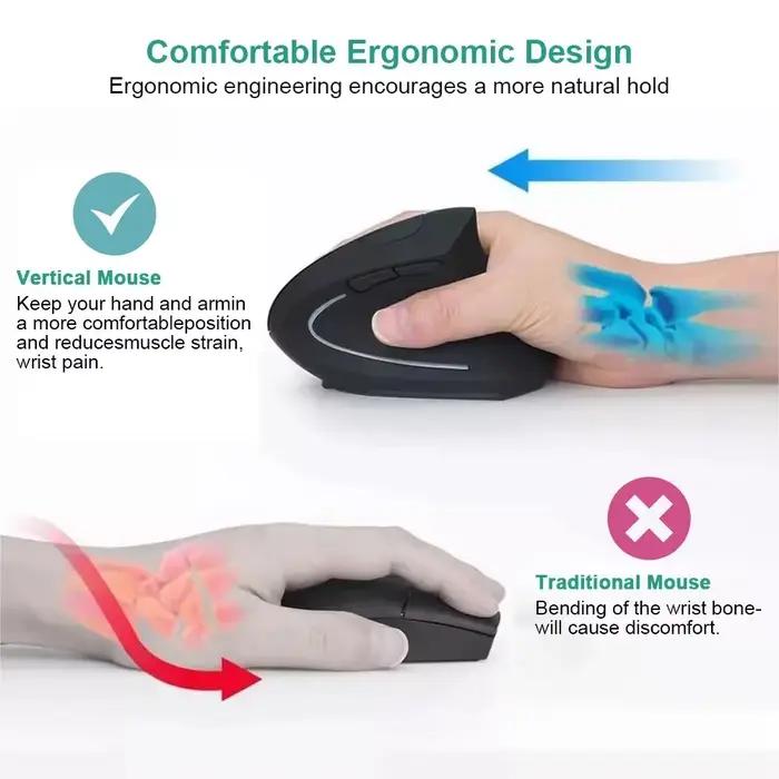 Souris verticale HOMEFISH ergonomique sans fil 2