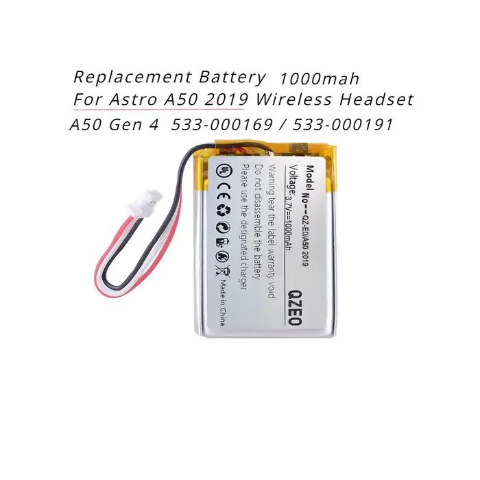Batterie de remplacement pour Logitech Astro A20 A50 Gen 4 2016 Gen4 2019 533- 000169 533- 000191 SRP 603443 Casque de