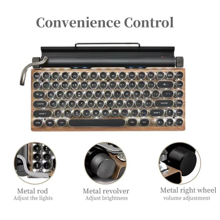 Clavier mécanique rétro à touches punk style machine à écrire