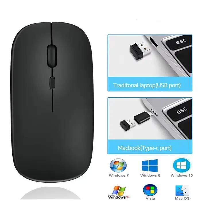 Souris sans fil avec double mode compatible Bluetooth 2.4G