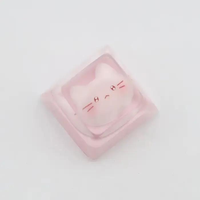 1PC mignon dessin animé Kt chat Keycap axe translucide clavier mécanique