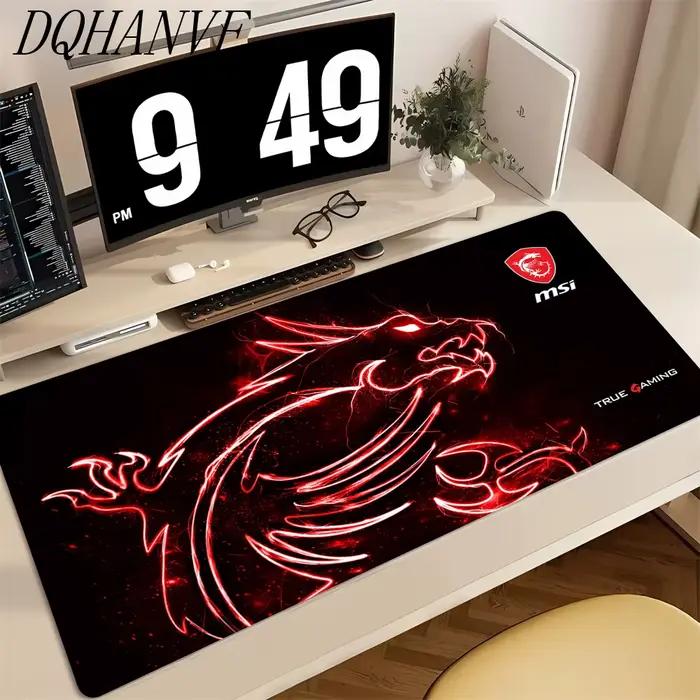 Tapis de souris MSI en caoutchouc doux pour gamers surdimensionné XXL avec impression HD et fond antidérapant pour bureau et clavier occasions spéciales