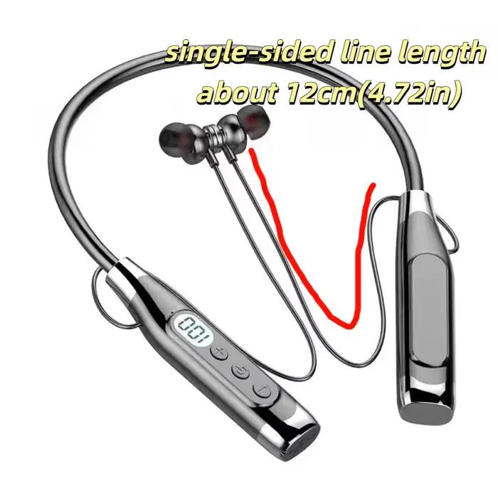 LED affichage numérique tour de cou casque étanche 3D stéréo sans fil Bluetooth écouteurs Mega Bass casques de sport montés sur le cou