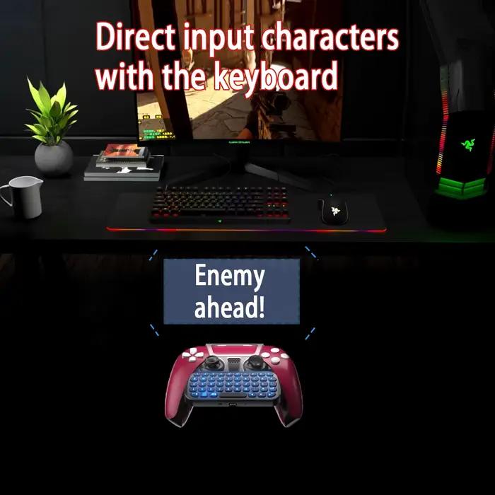 Clavier à clipser rétroéclairé Bluetooth pour contrôler jeux PS5 accessoire de jeu prise en charge chat vocal occasions spéciales