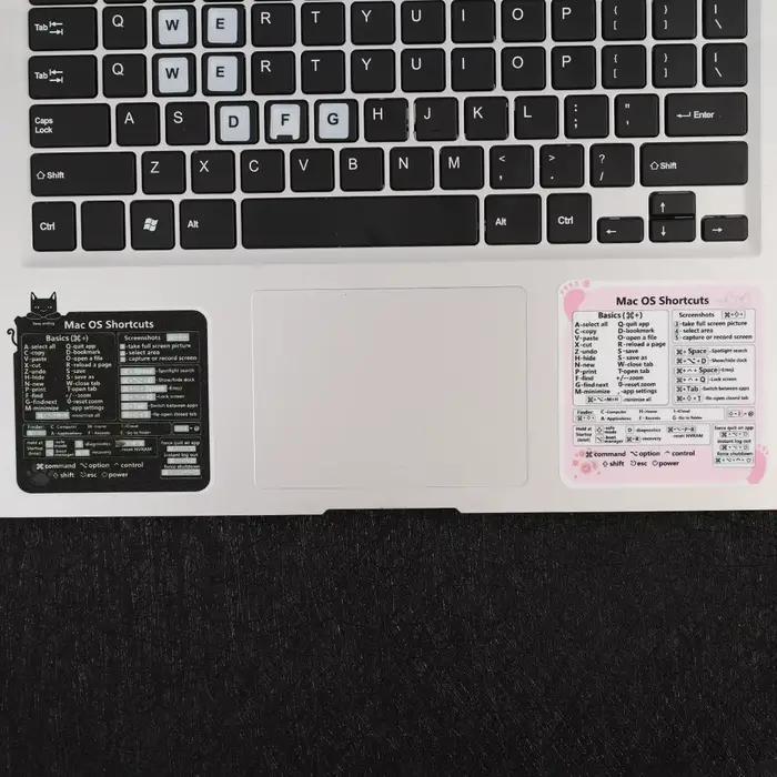 16 styles bricolage raccourci touches conseils autocollants pour clavier d'ordinateur portable iPad tablette téléphones