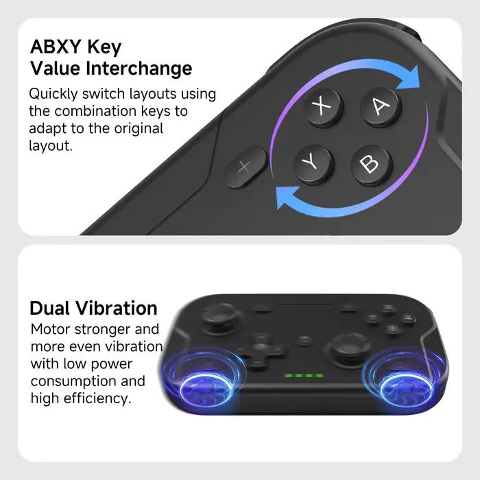 Contrôleur de poche sans fil pour Switch/Switch2/Android/iOS/PC/Steamdeck manette de jeu Bluetooth avec Joystick
