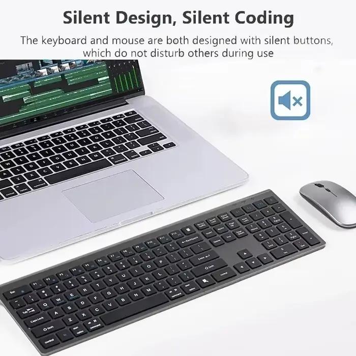 Ensemble clavier et souris sans fil Bluetooth 5.0 et 2.4G