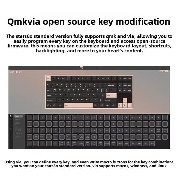 Clavier mécanique WEIKAV STARS80 en alliage d'aluminium