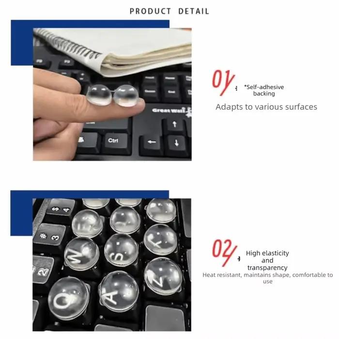Autocollants de clavier en silicone pour doigts longs
