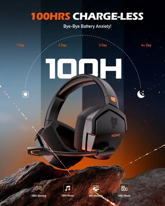 NUBWO G06 double casque de jeu sans fil 2.4GHz Bluetooth 5.3 casques Gamer avec Microphone pour PS5