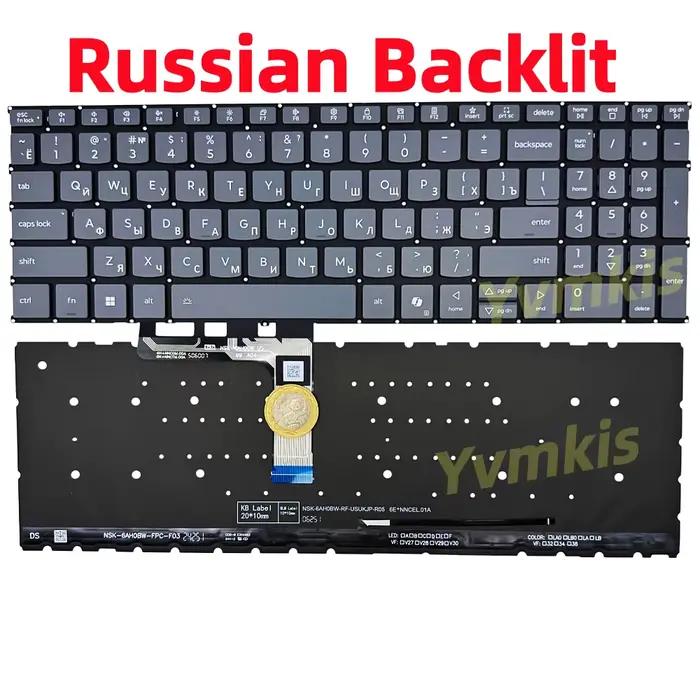 Clavier rétroéclairé US/russe/hébreu pour Lenovo IdeaPad Slim 3 15IRH10 15IRH10R 15AHP10 15ARP10 15IRU10 15Q8X10 83K1 83K7 83KA/KD