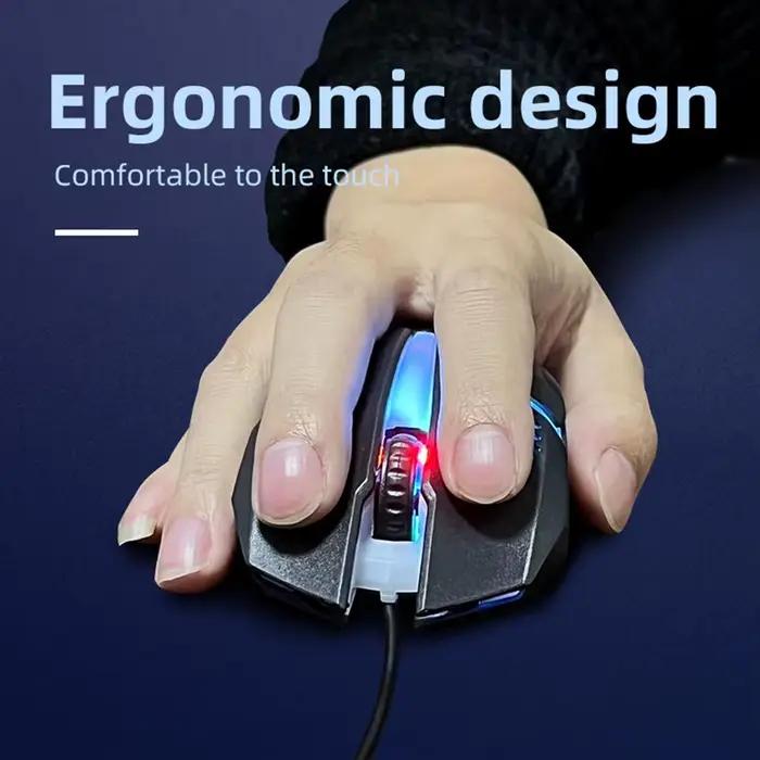 Souris de jeu filaire LED lumineuse à 3 touches