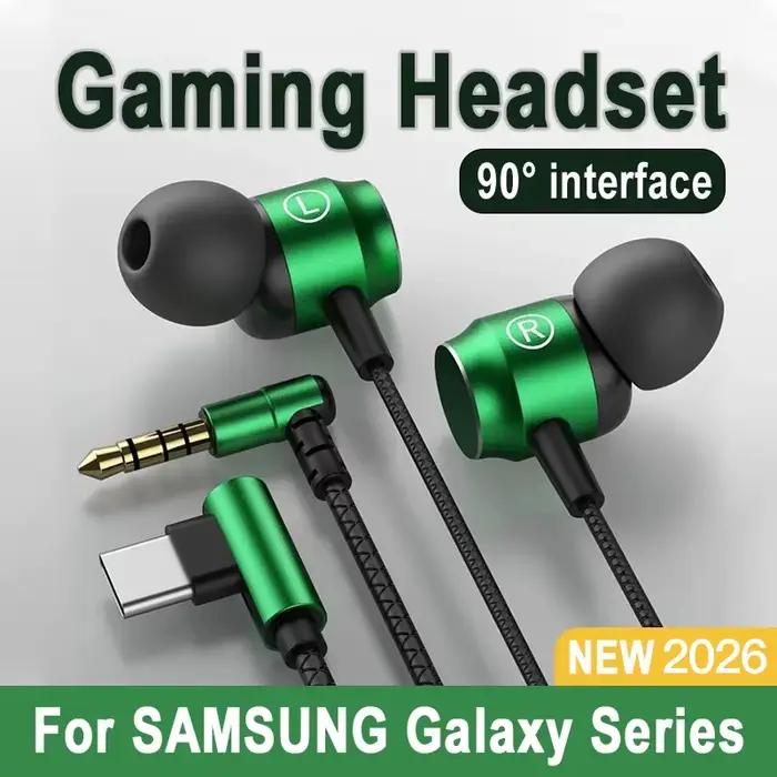 Pour Samsung 90 ° Casque de jeu filaire Jack avec son surround HiFi et micro