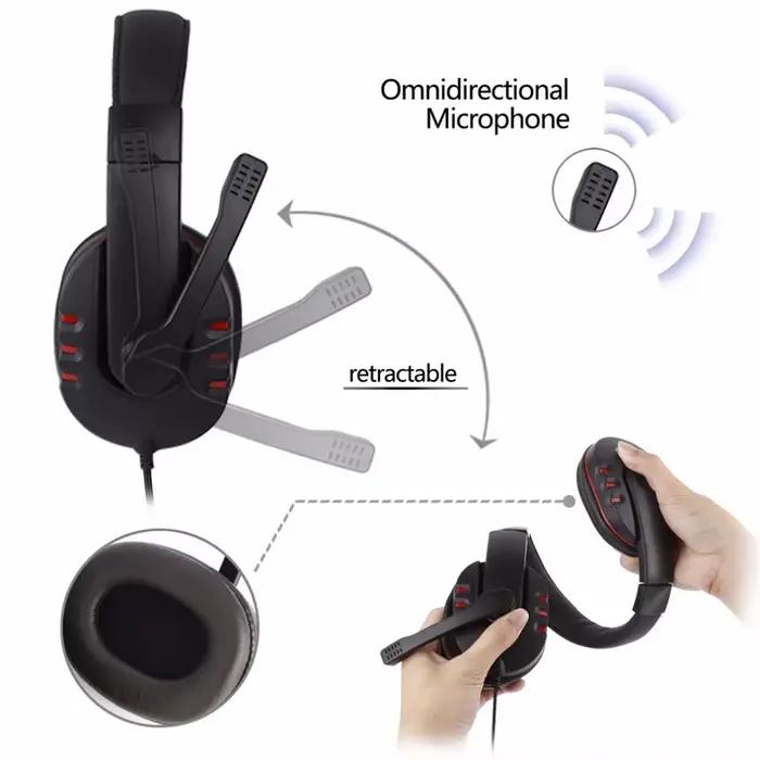 Casque de jeu 3.5mm filaire sur la tête