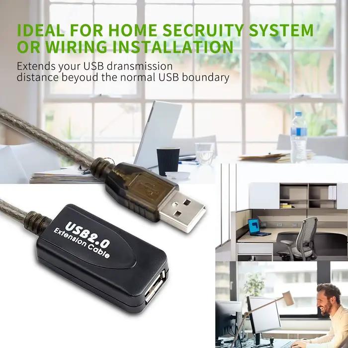 Câble d'extension USB 2.0 haute vitesse 5m 10m 15m 20m répéteur actif pour ordinateur imprimante et autres périphériques USB occasions professionnelles et personnelles